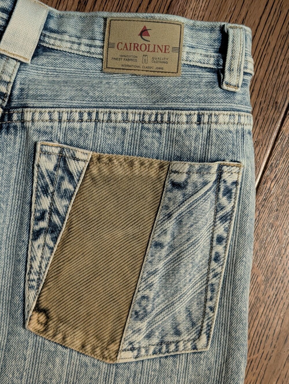 The Cairo Line "Cargos" Relaxed Jeans, Light Blue Stripe - Picture 5 of 14